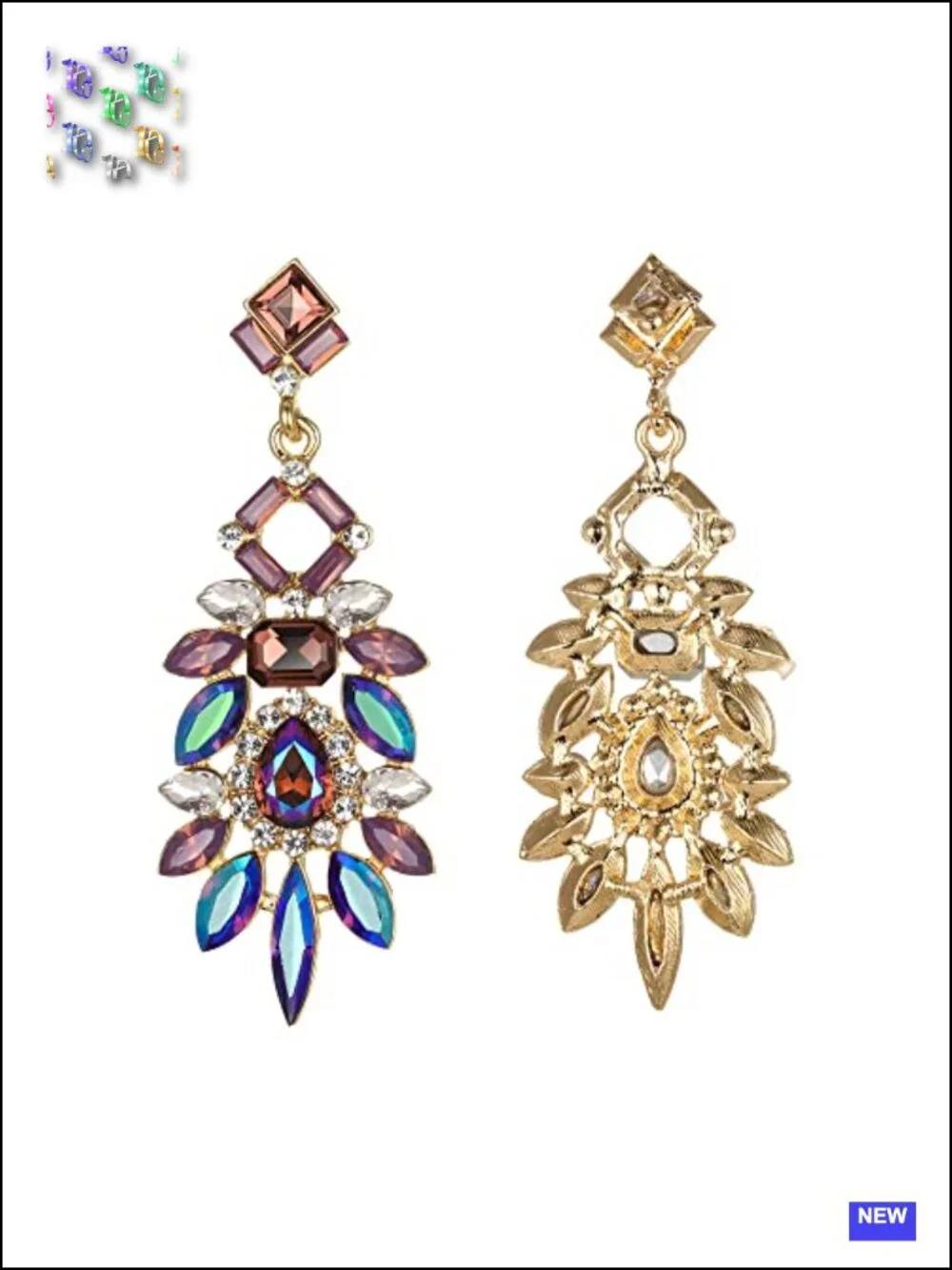 Crystal Zinc Alloy Marquise Geometric Drop Dangle Earrings